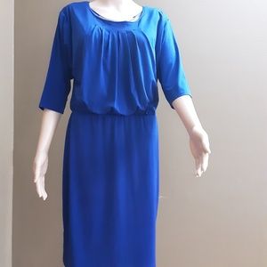 Jessica Howard #193 Women's Dress Royal Blue Sz 6 Preowned 3/4 Sleeve Lined